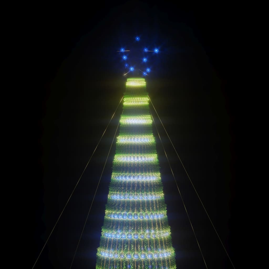 vidaXL Ziemassvētku eglītes dekorācija, 1544 zilas LED, 500 cm