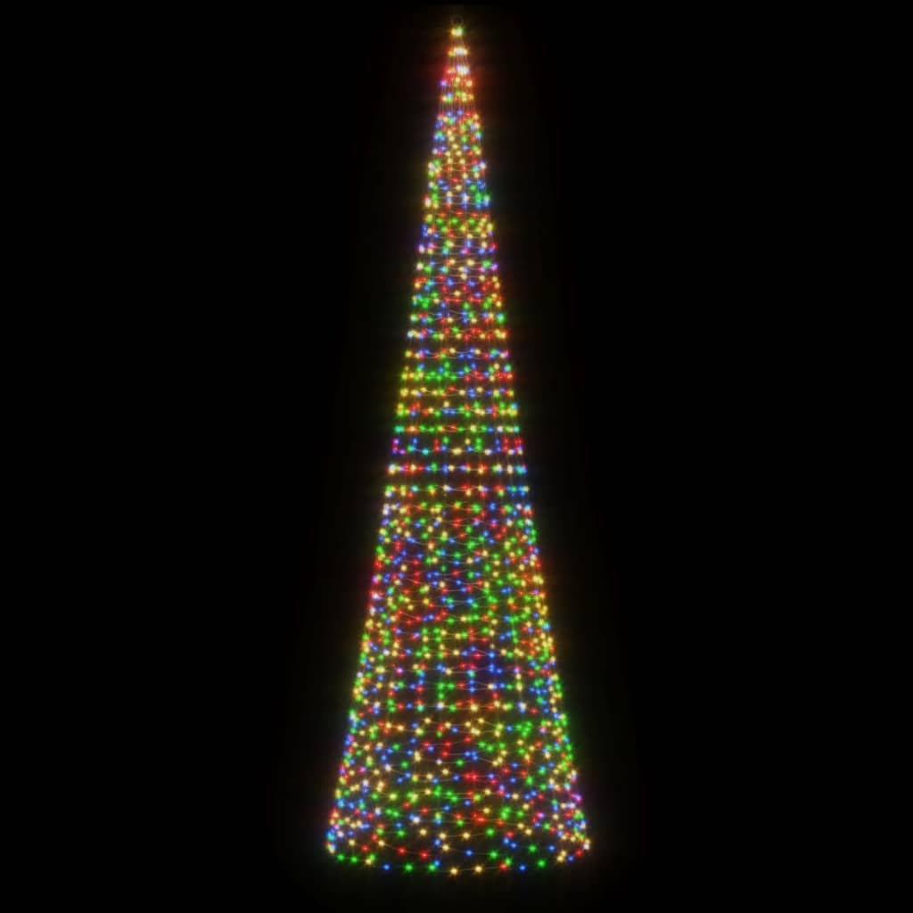 vidaXL Ziemassvētku egle karoga mastam, 1534 krāsainas LED, 500 cm