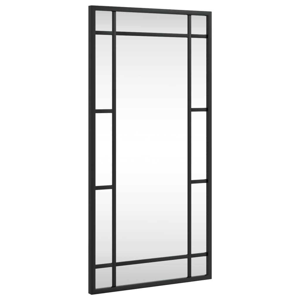 sienas spogulis, melns, 30x60 cm, taisnstūra, dzelzs