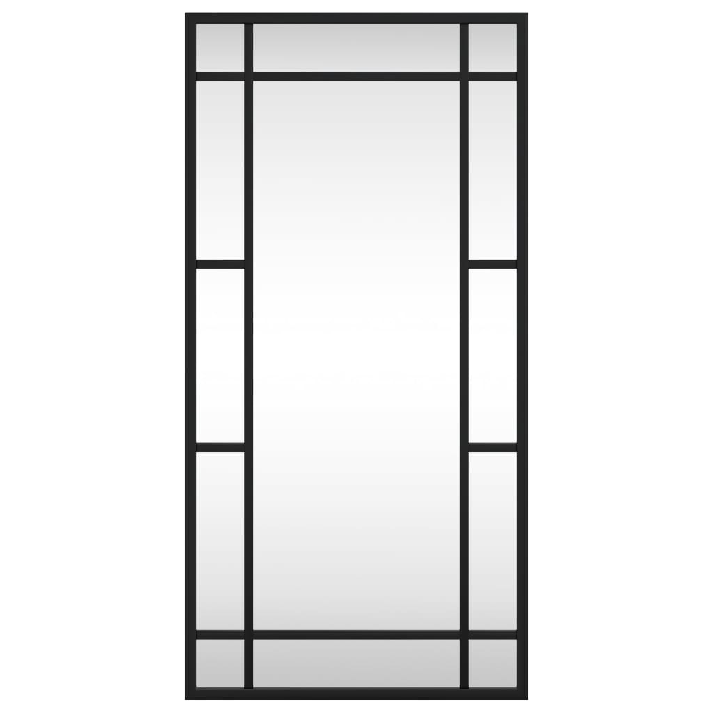 sienas spogulis, melns, 30x60 cm, taisnstūra, dzelzs
