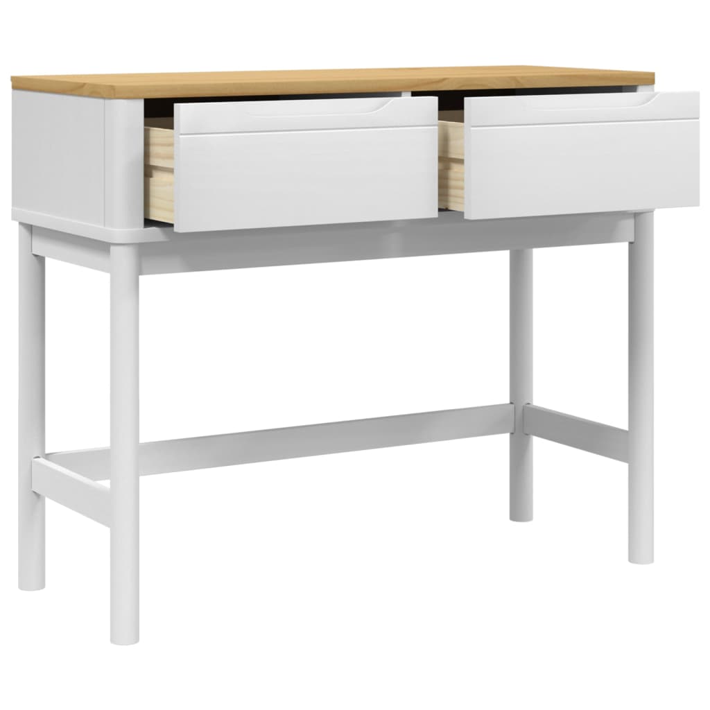 konsoles galdiņš FLORO, balts, 89,5x36,5x73 cm, priedes koks