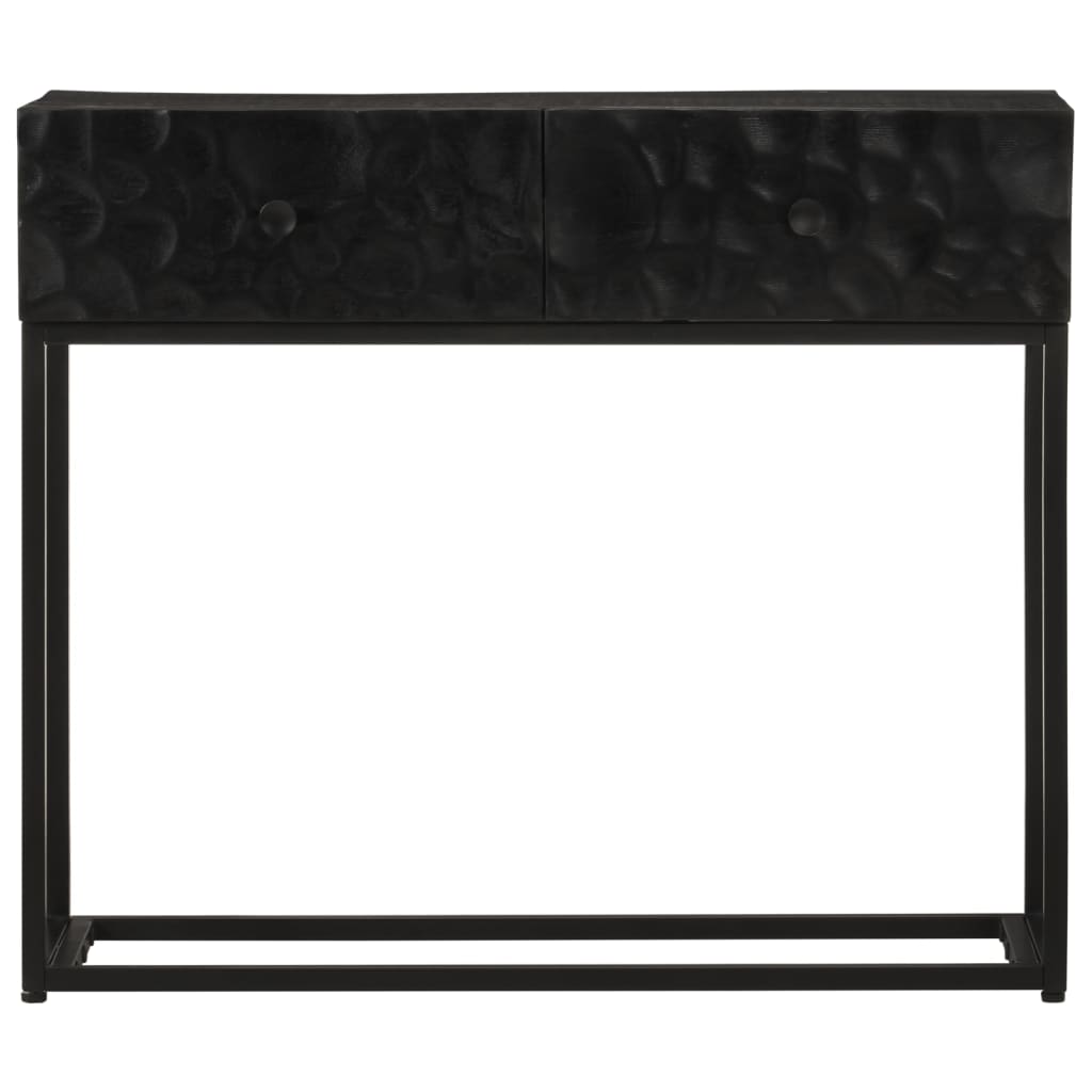 konsoles galdiņš, melns, 90x30x76 cm, mango koks, dzelzs