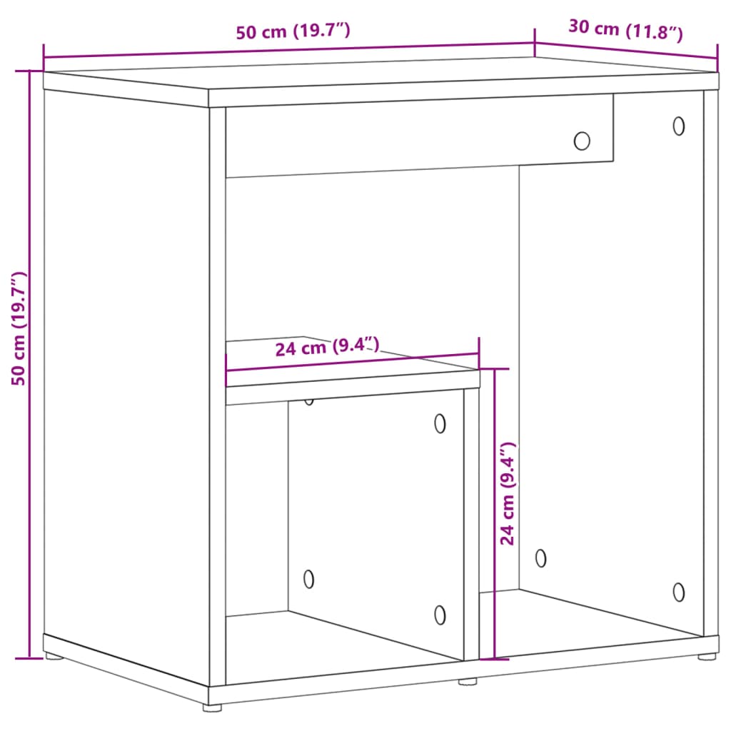 galdiņi, 2 gab., ozolkoka krāsa, 50x30x50 cm, inženierijas koks