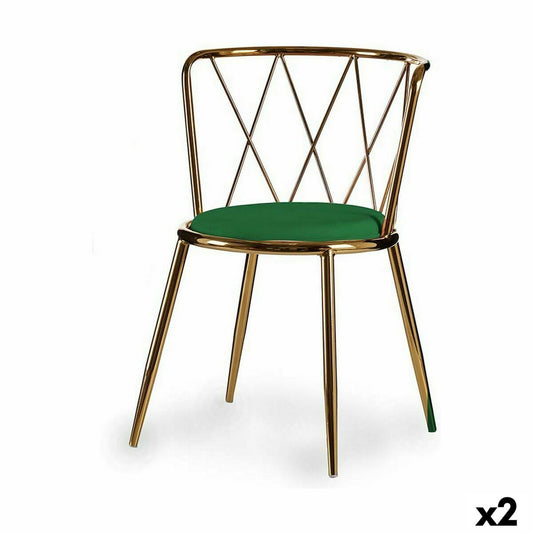 Krēsls Rombs Zaļš Bronza 50,5 x 73 x 51 cm (2 gb.)