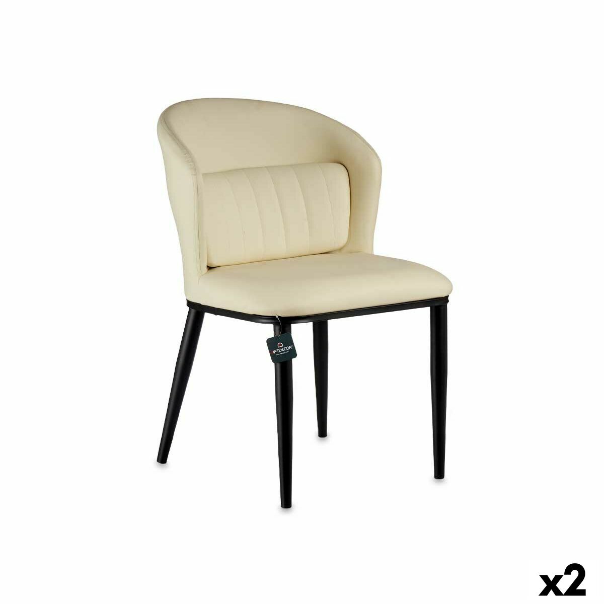 Кресло Круглый Чёрный Кремовый Сталь 51 x 83,5 x 54 cm (2 штук)