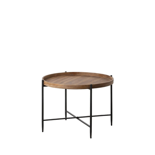 Кофейный столик Чёрный Натуральный Железо древесина ели 80 x 80 x 55 cm
