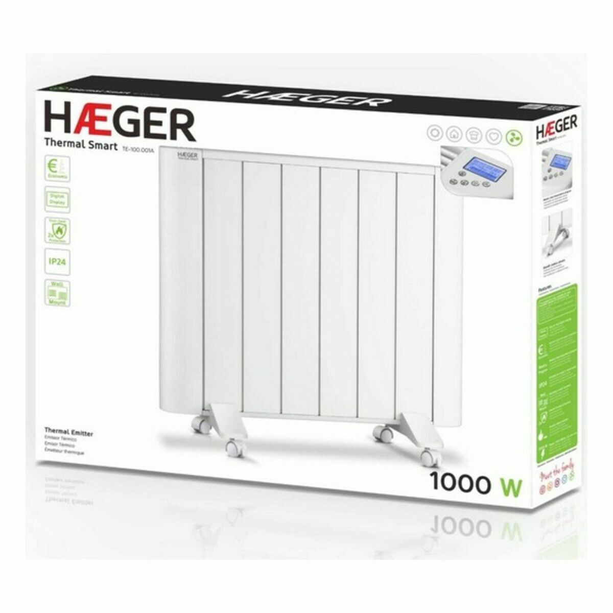 Elektriskais radiators Haeger TE100001A 1000 W Balts