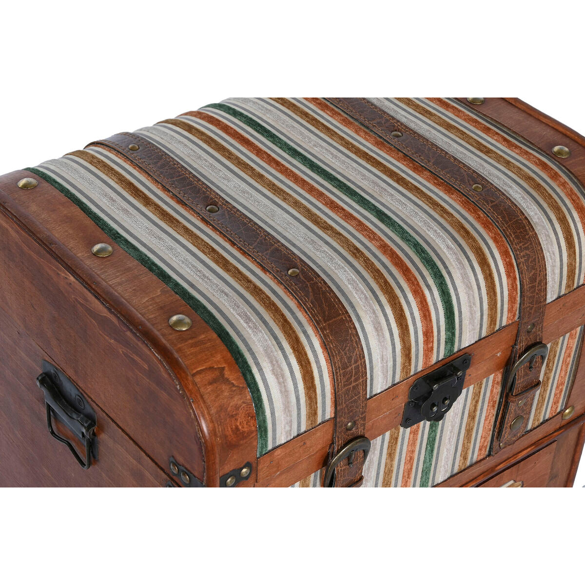 Тумба с ящиками Home ESPRIT Коричневый Разноцветный Деревянный Полотно Колониальный 45 x 35 x 71,5 cm