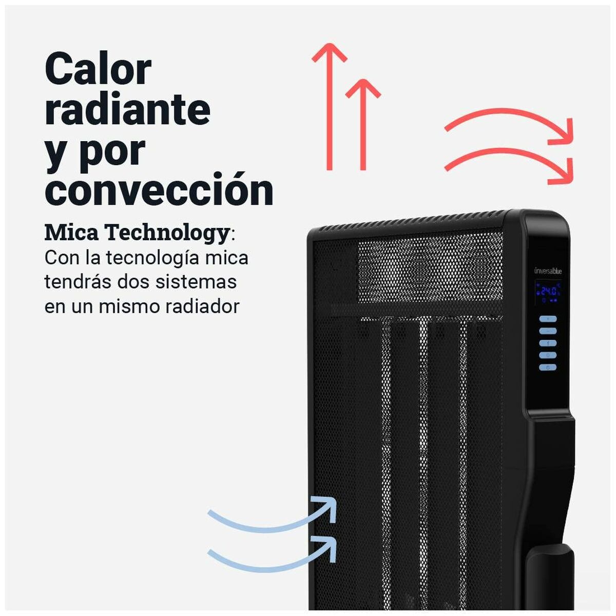Elektriskais radiators Universal Blue 4020B UCRM9004 Melns 2000 W