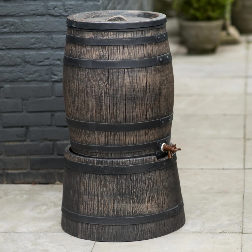 Nature rainwater barrel stand, 30.5x58 cm, wood imitation, brown
