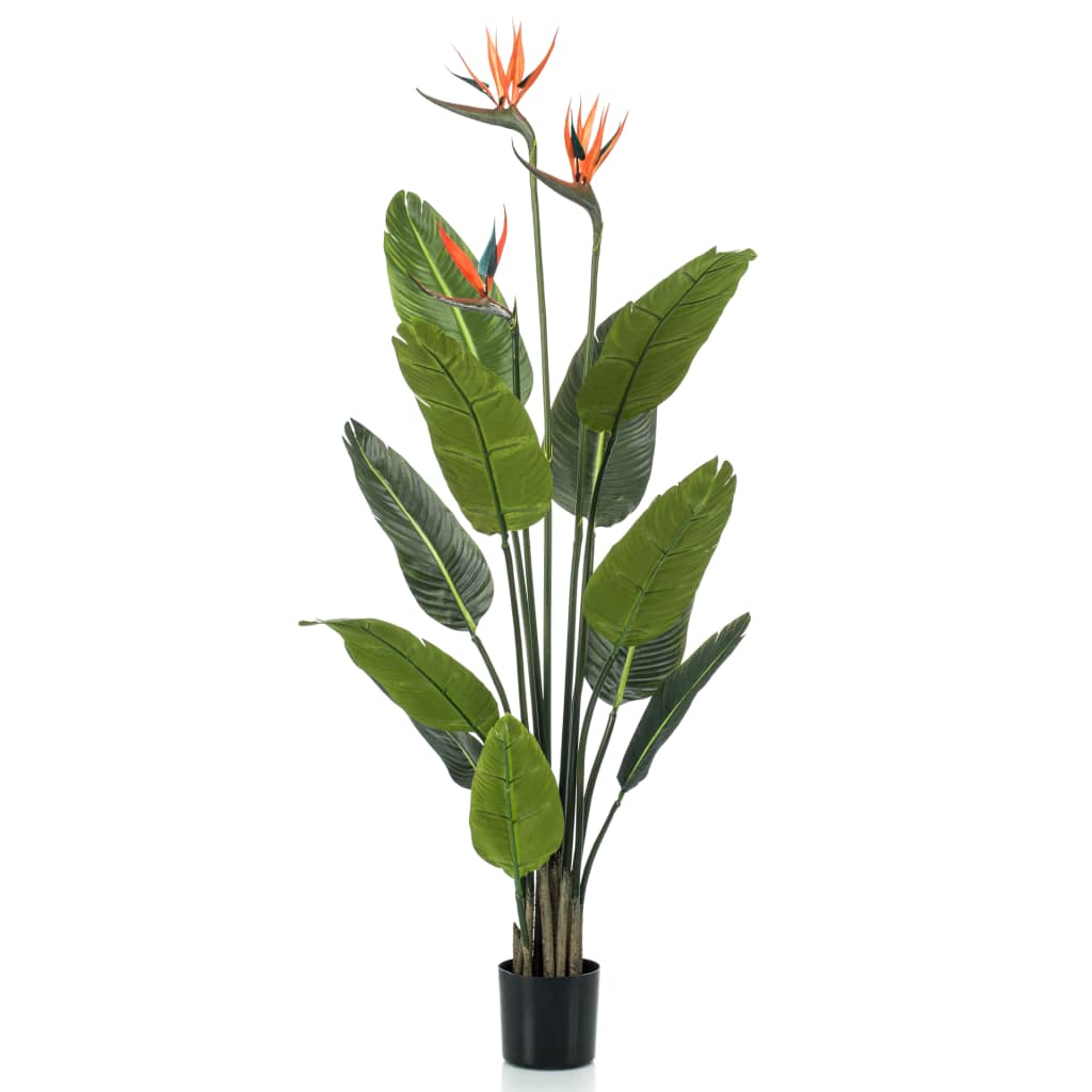 mākslīgais augs, strelīcija podā ar ziediem, 120 cm