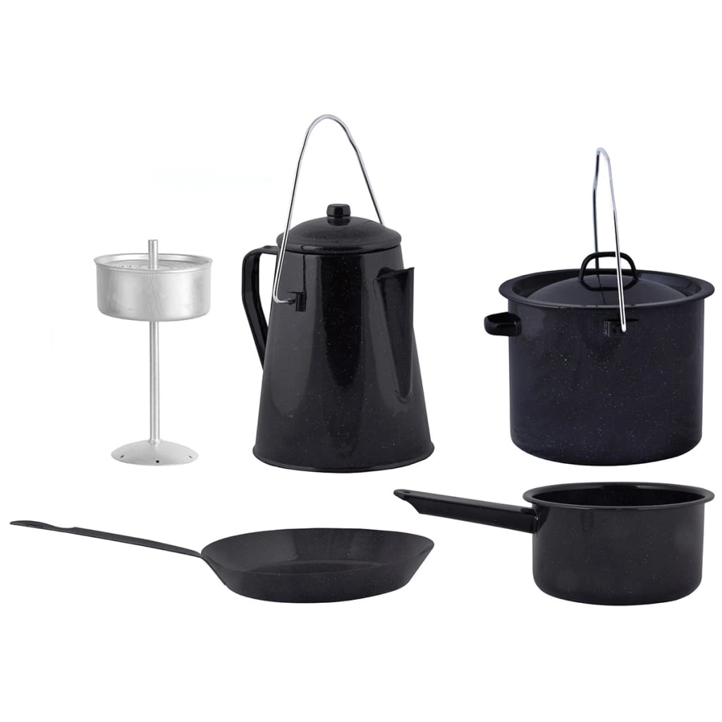 Esschert Design 4-piece outdoor tableware set, black