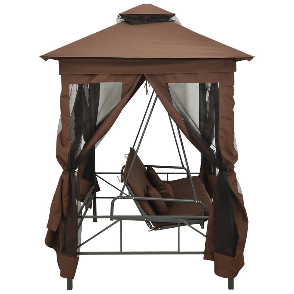 convertible rocking chair with canopy, coffee color
