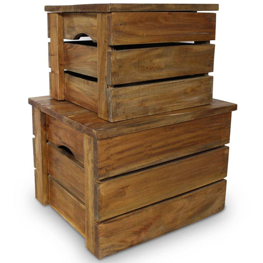 ящики для хранения, 2 шт., массив переработанной древесины