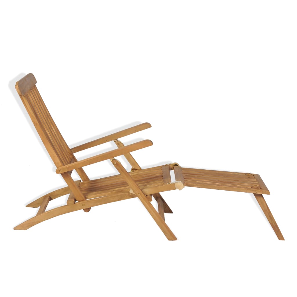 pludmales krēsls ar kāju balstu, masīvs tīkkoks