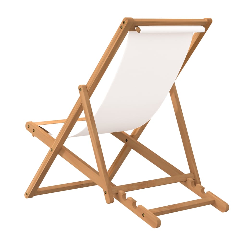 pludmales krēsls, 56x105x96 cm, tīkkoks, krēmkrāsā