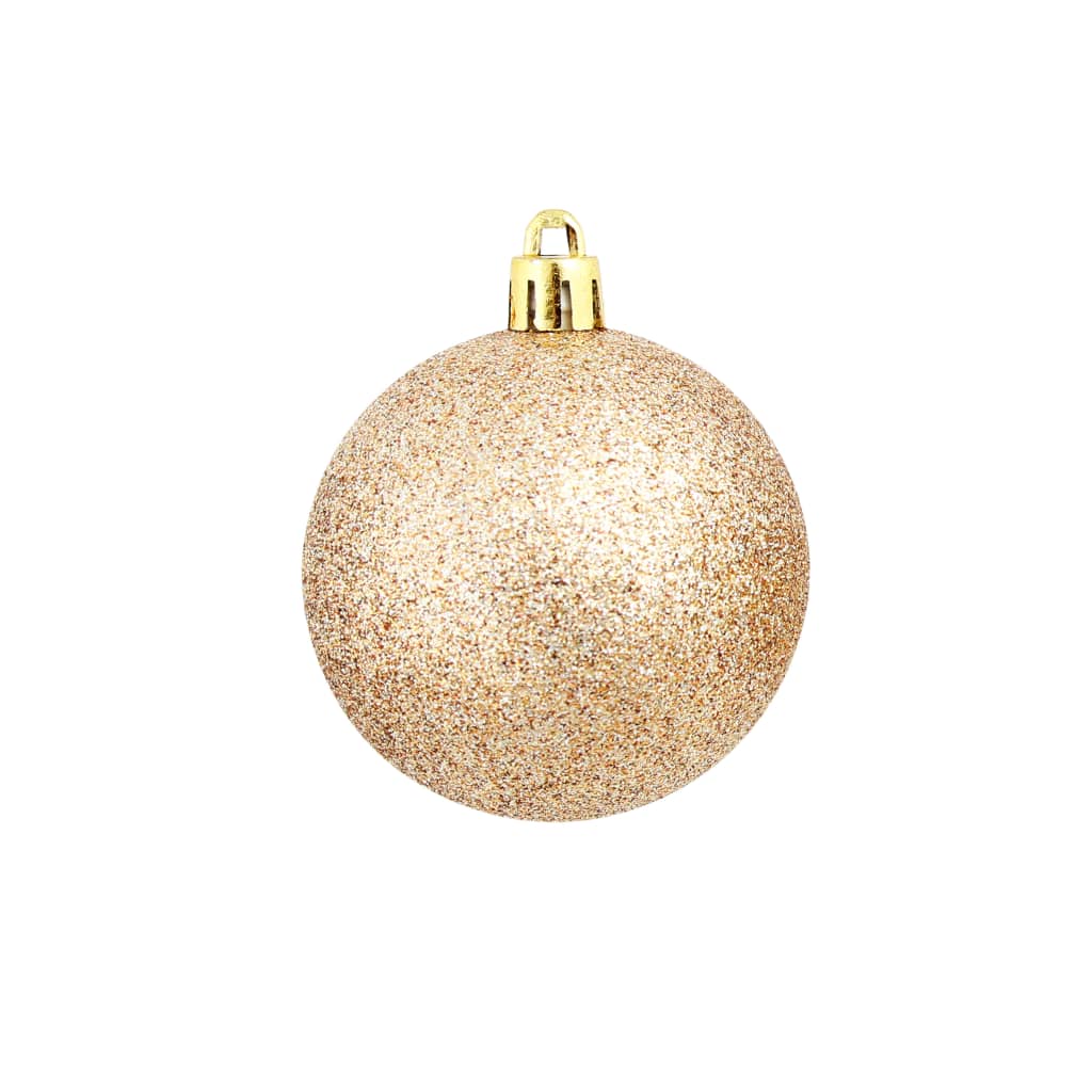 Ziemassvētku bumbas, 100 gab., 3/4/6 cm, rozā, zelta