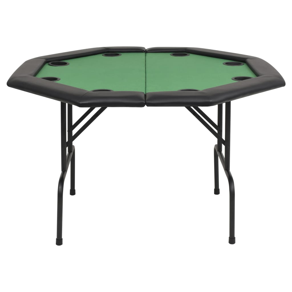 poker table, folding, for 8 players, octagonal, green