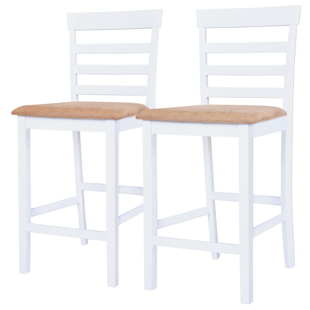bāra galda un krēslu komplekts, 3 gab., masīvkoks, brūns, balts