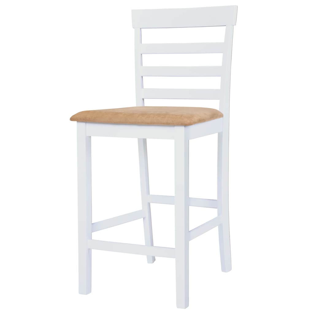 bāra galda un krēslu komplekts, 5 gab., masīvkoks, brūns, balts