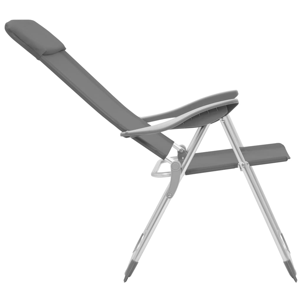 кемпинговые стулья, 2 шт., серые, алюминий, складные