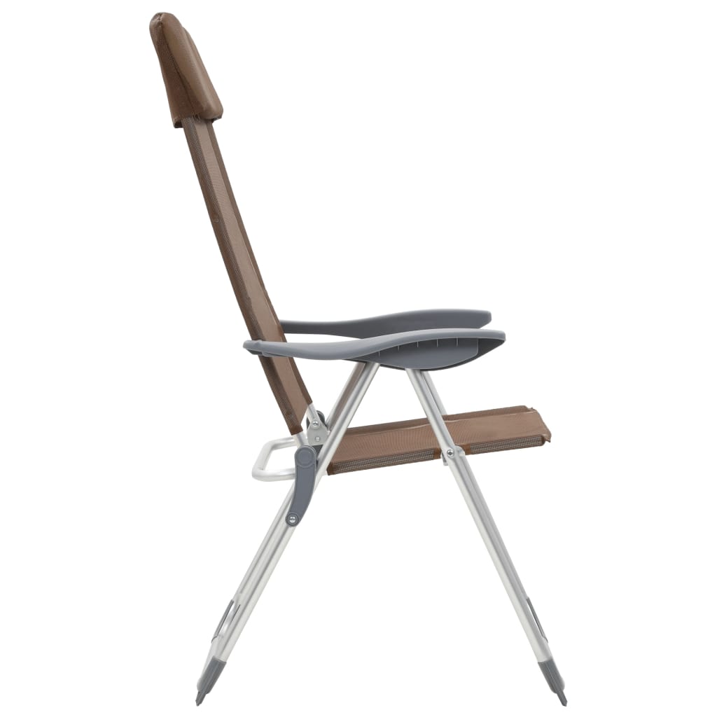кемпинговые стулья, 2 шт., коричневые, алюминий, складные