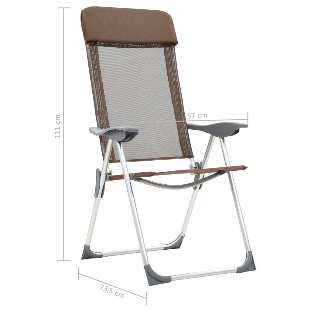 кемпинговые стулья, 2 шт., коричневые, алюминий, складные