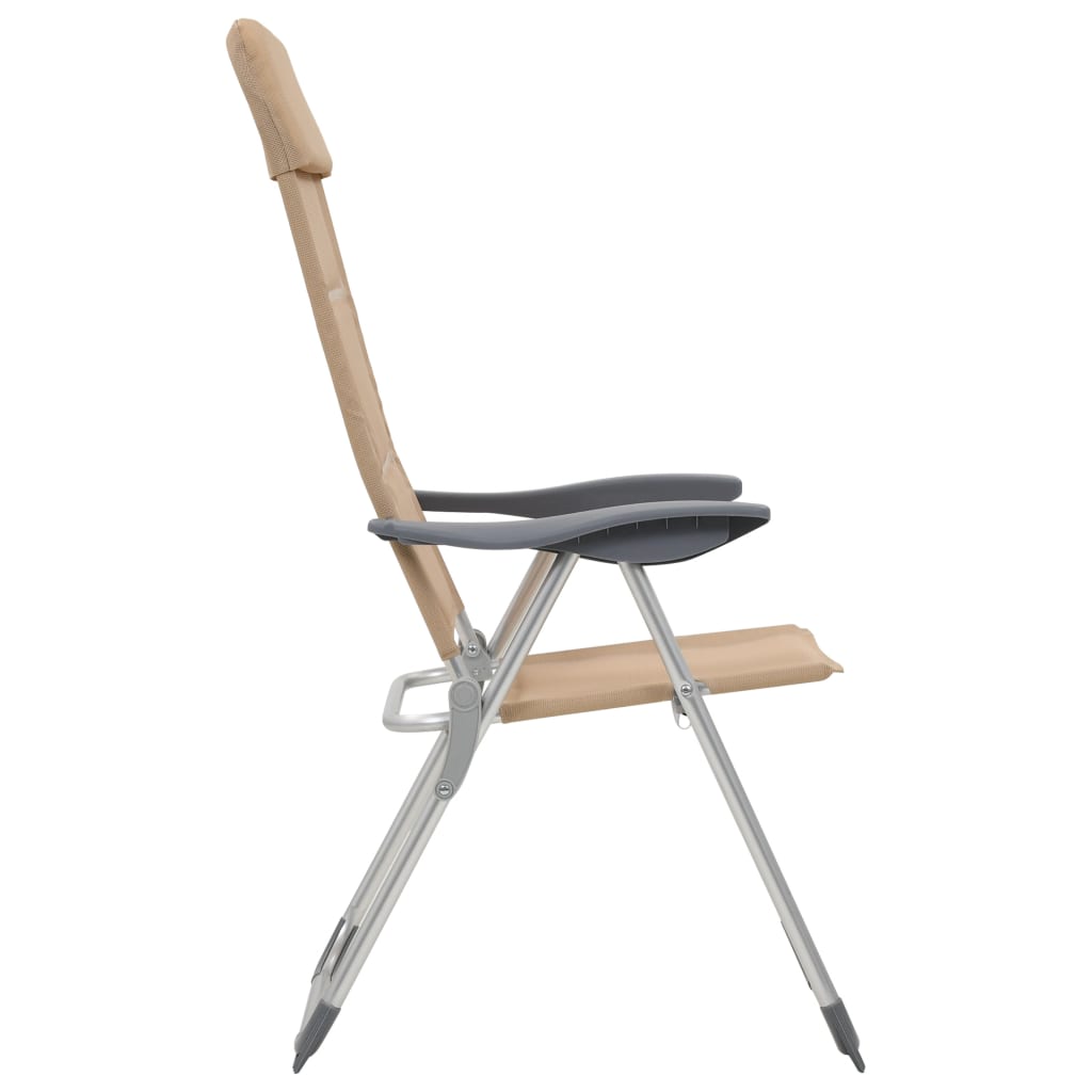 camping chairs, 2 pcs., 58x69x111 cm, aluminum, gray