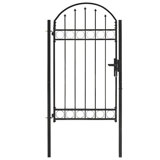 арочные ворота, 100x175 см, черная сталь