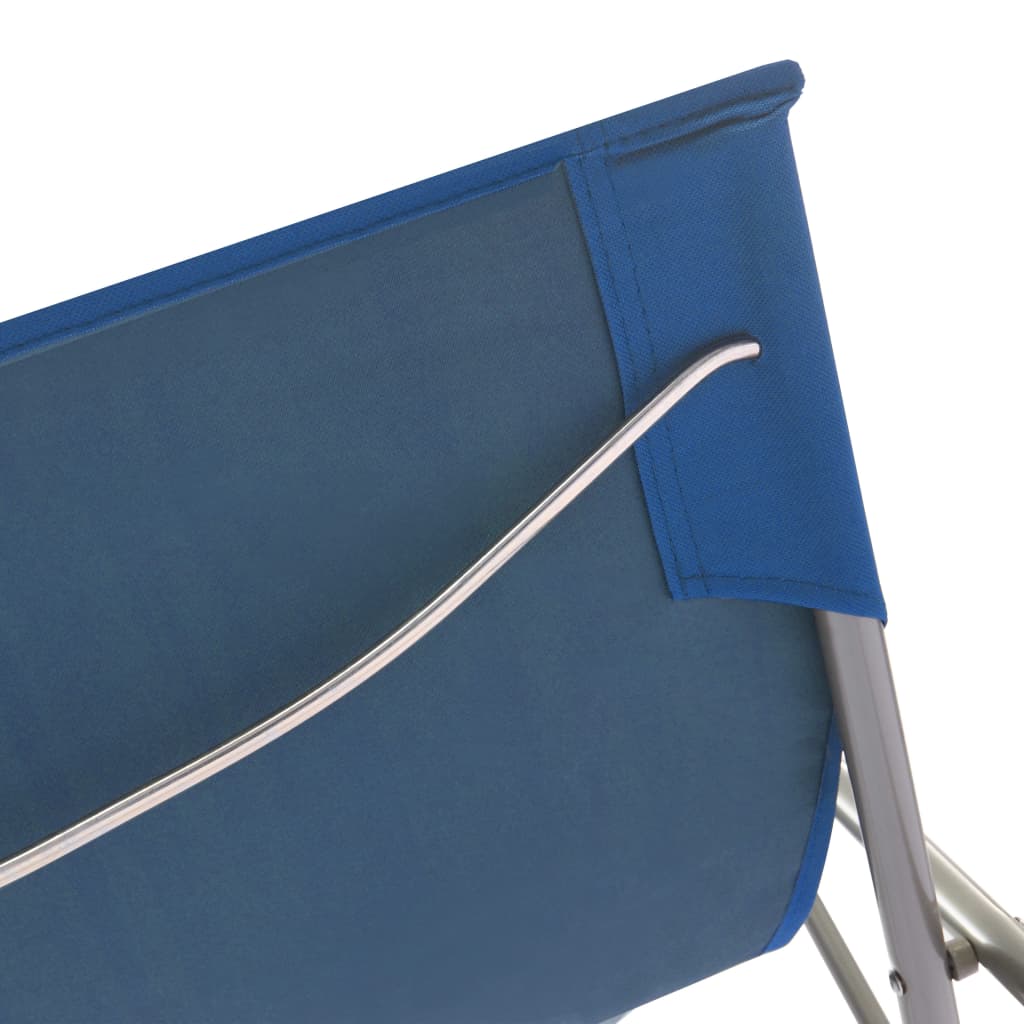 saliekami pludmales krēsli, 2 gab., tērauds, audums, zili