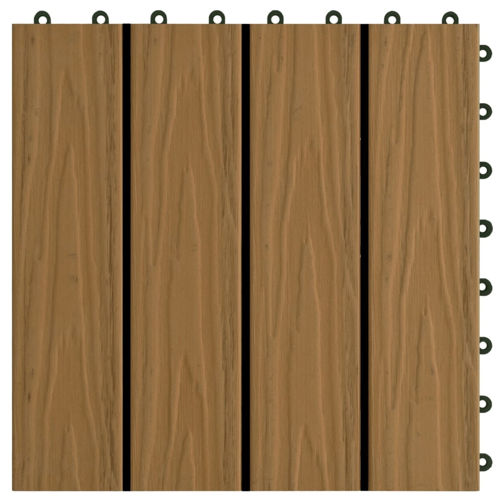 terases flīzes, 11 gab., WPC, 30x30 cm, 1 m2, tīkkoka krāsa