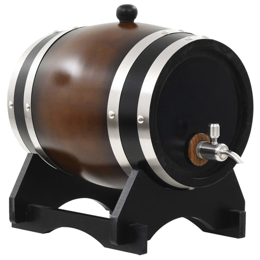 wine barrel with tap, solid pine wood, 6 L