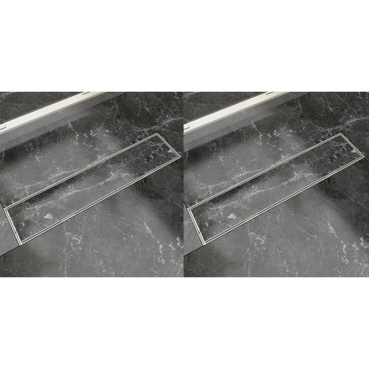 желоба линейные для душа, 2 шт., 530x140 мм, нержавеющая сталь