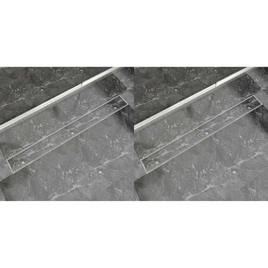 желоба линейные для душа, 2 шт., 1030х140 мм, нержавеющая сталь