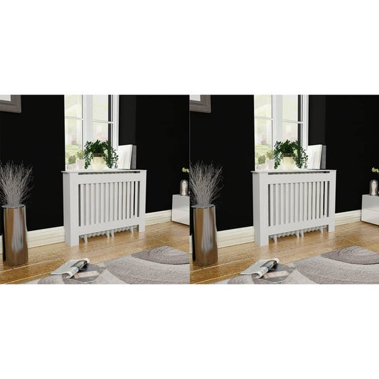 radiator covers, 2 pcs., white MDF, 112 cm