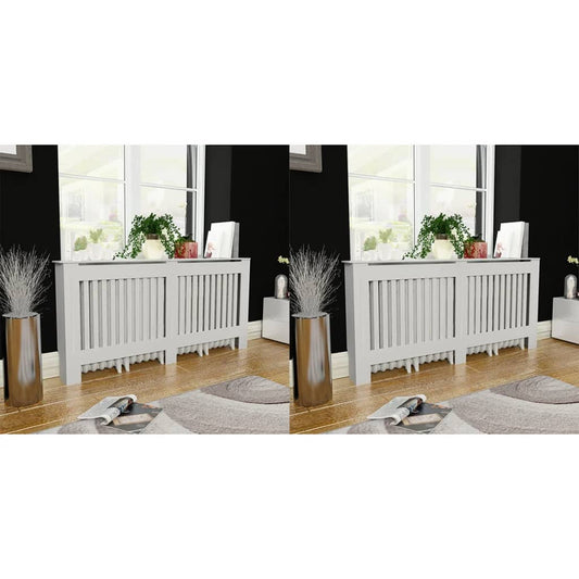 radiator covers, 2 pcs., white MDF, 172 cm