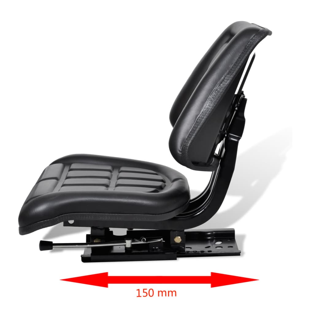 tractor seat with backrest, black