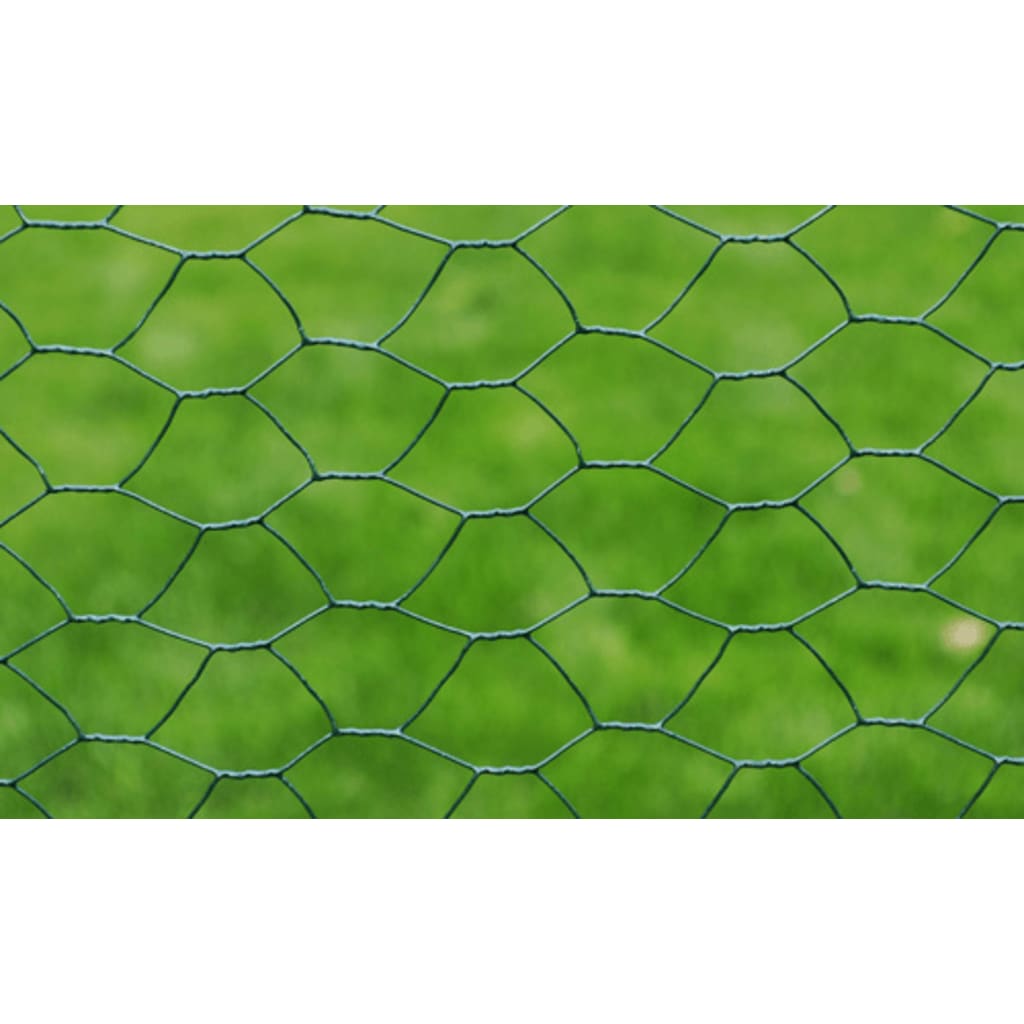 stiepļu žogs, cinkots, ar PVC pārklājumu, 25x0,75 m, zaļš