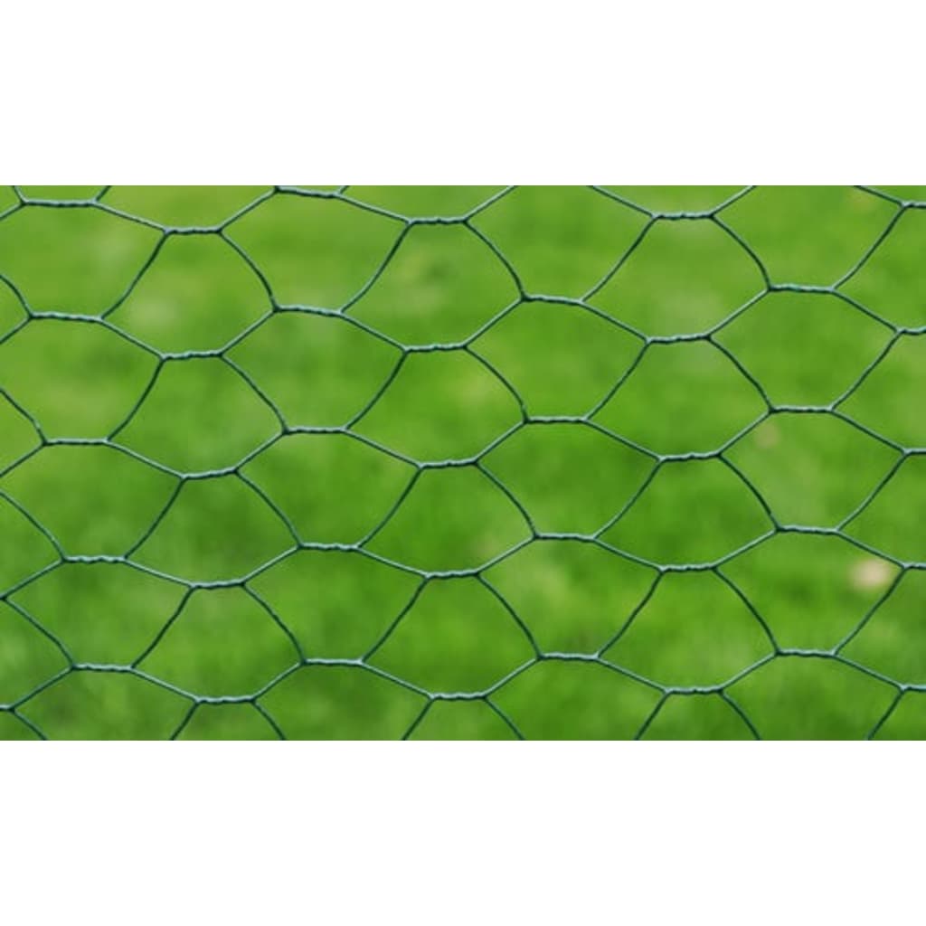 stiepļu žogs, cinkots, ar PVC pārklājumu, 25x1 m, zaļš