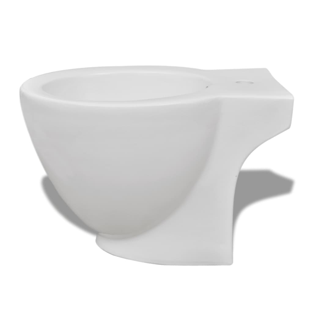 bidet, round, high-quality, white ceramic