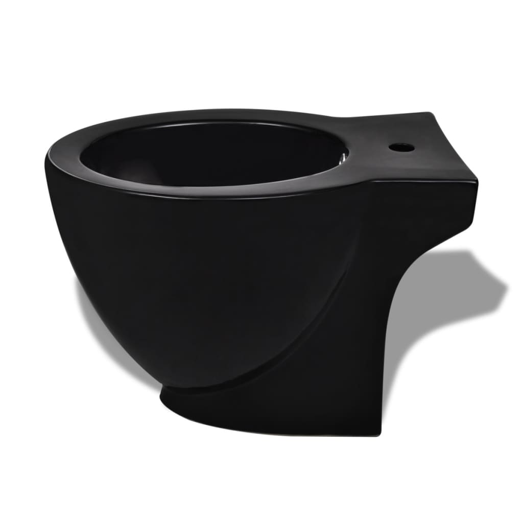 toilet bowl and bidet, black ceramic