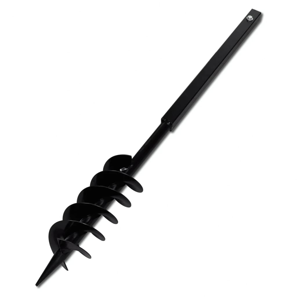 Ground Drill with Handle 100 mm and Double Spirals, Black Steel