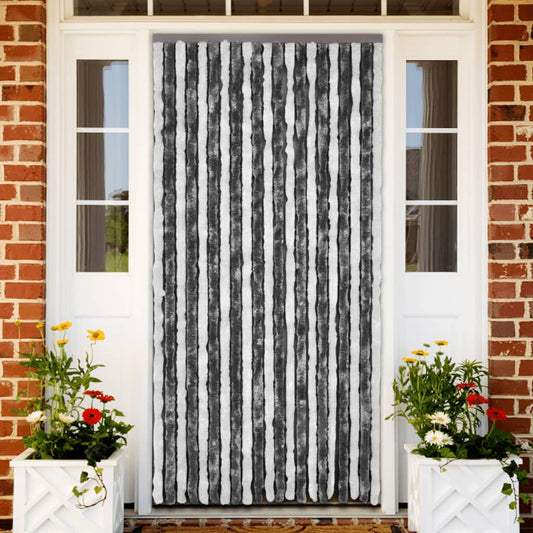 insect curtain, 100x220 cm, gray and white chenille