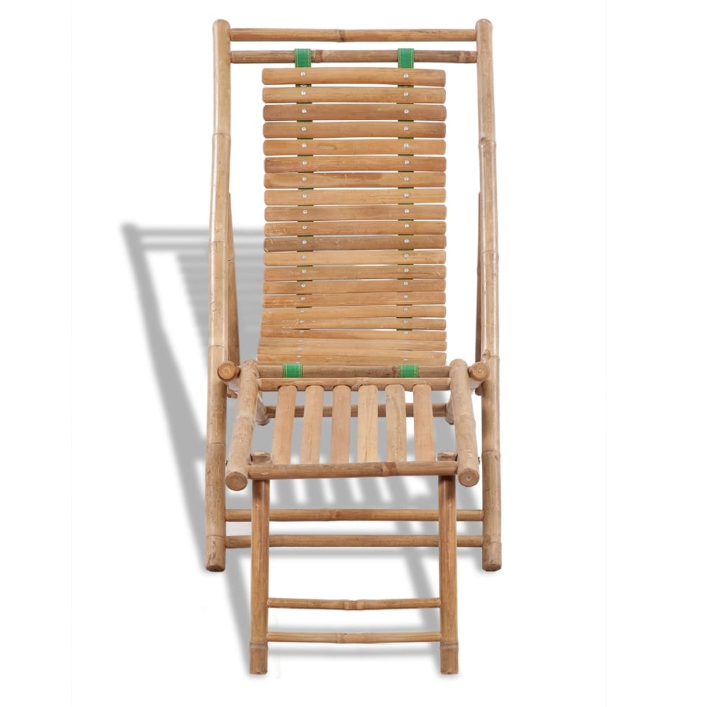 pludmales krēsls ar kāju balstu, bambuss