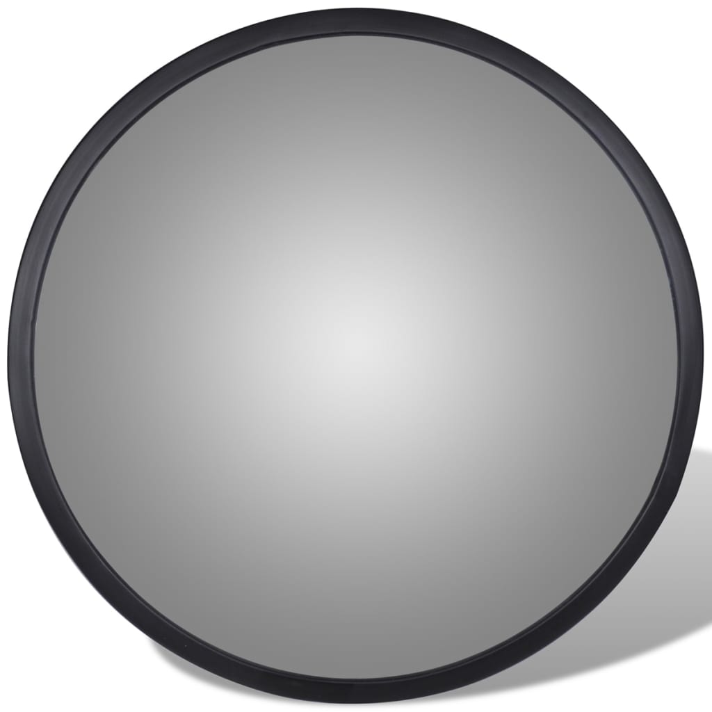 Выпуклое сферическое дорожное зеркало Ø 30 см в черной раме, для помещения