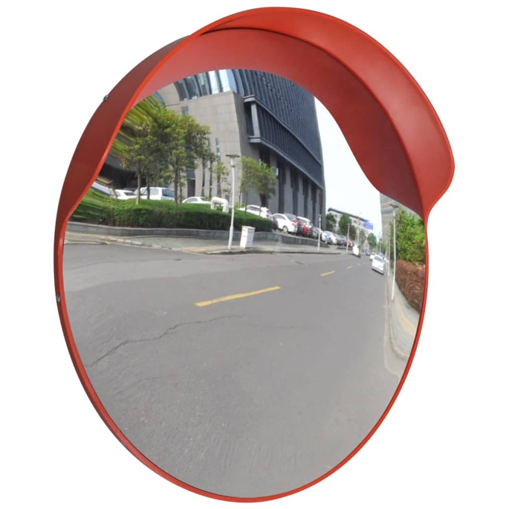 Curved traffic mirror, PC plastic, orange, 60 cm