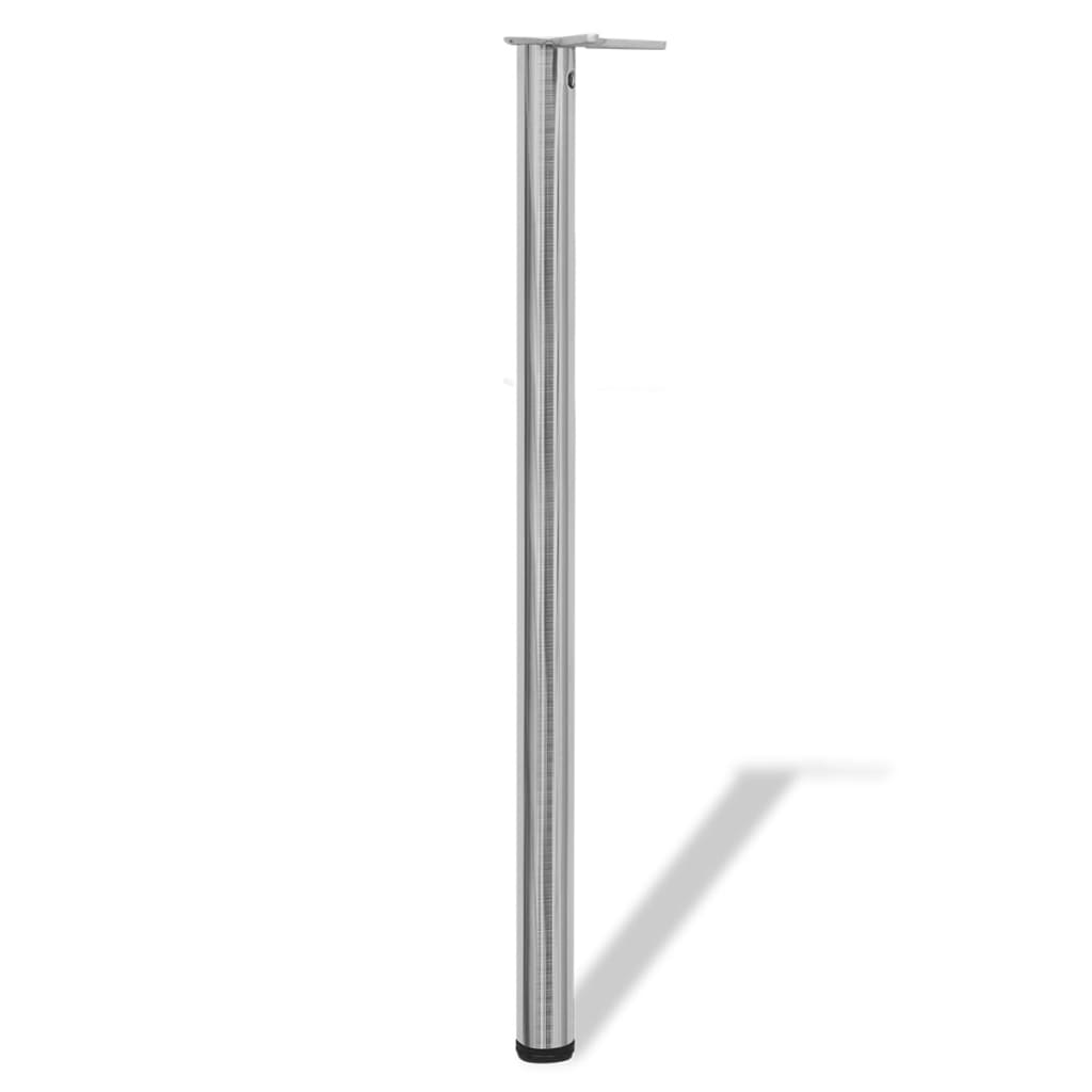 Table legs, 4 pcs., adjustable, 1100 mm, nickel
