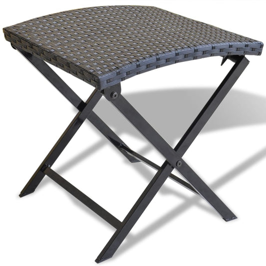 folding stool, PE rattan, black