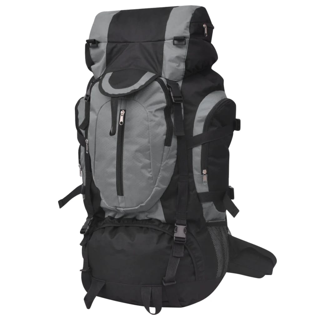 hiking backpack XXL, 75 L, black and gray