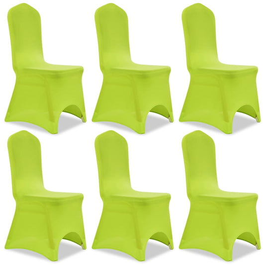 krēslu pārvalki, 6 gab., zaļi, elastīgi